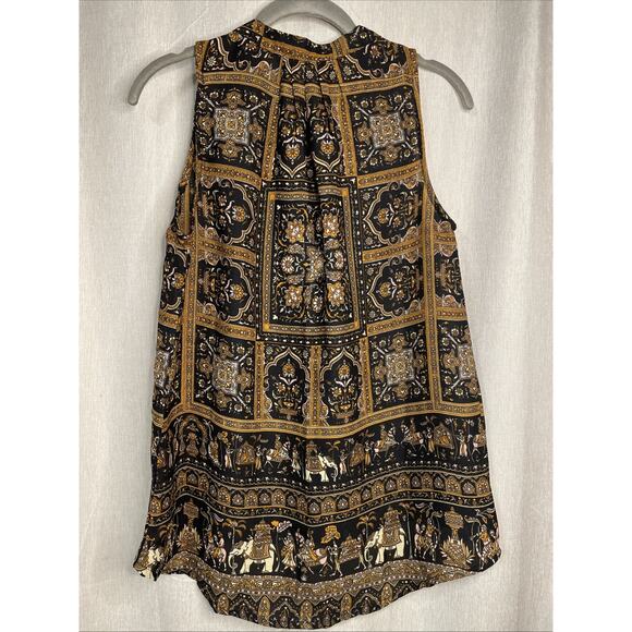 Let It Be - Women’s Sz Small Blouse - Sleeveless - Geometric/Elephant Print - Picture 4 of 4